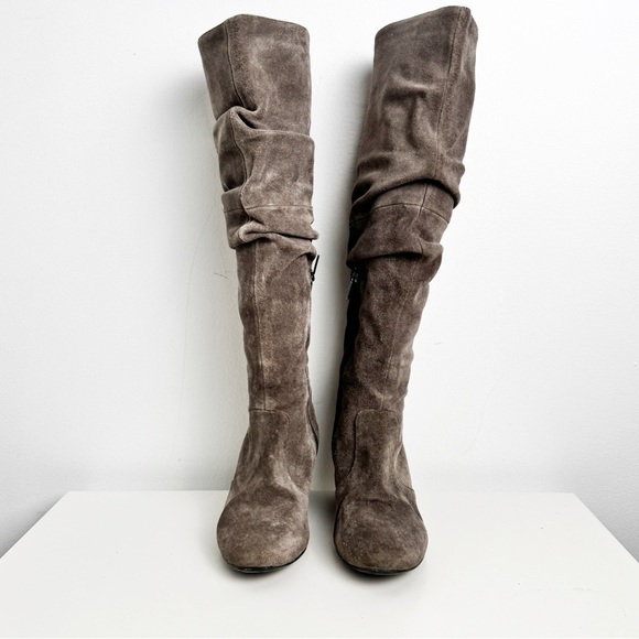 Vintage Colin Stuart suede wedge slouch boot grey size 6 - Picture 2 of 7